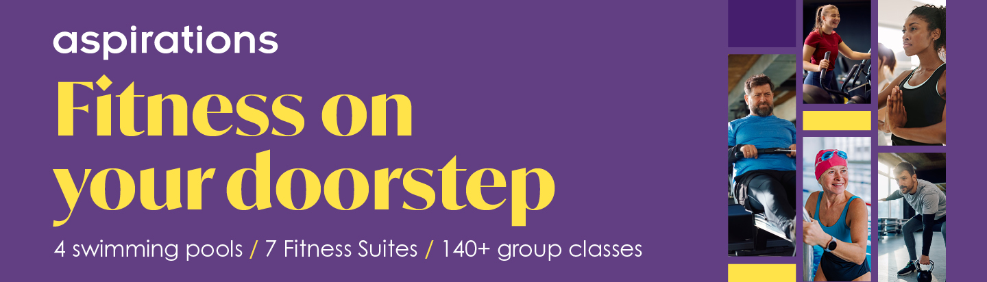 A banner showing people taking part in aspiration classes