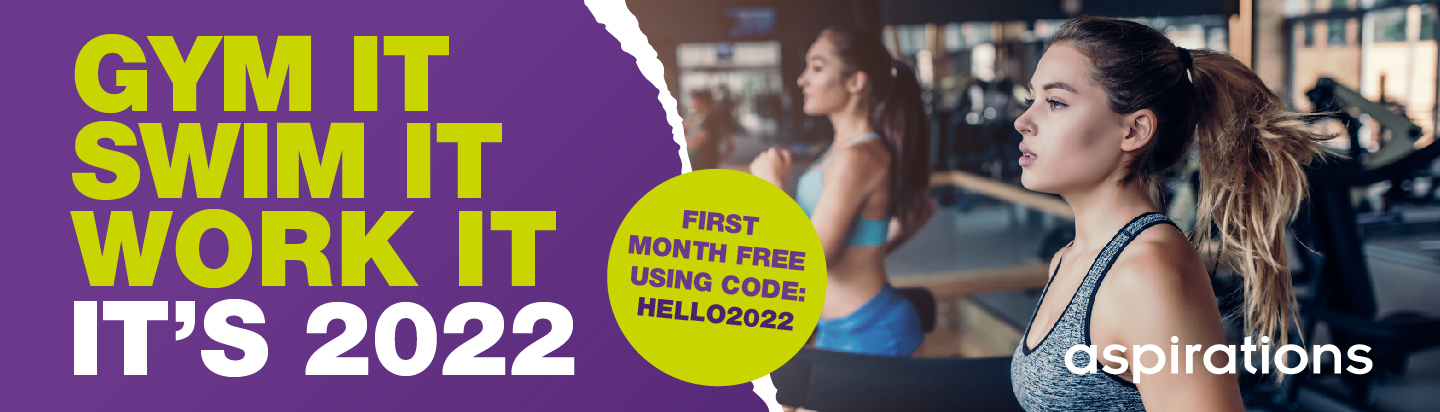 Gym it, swim it, work it, it's 2022. First month free using code: Hello2022.
