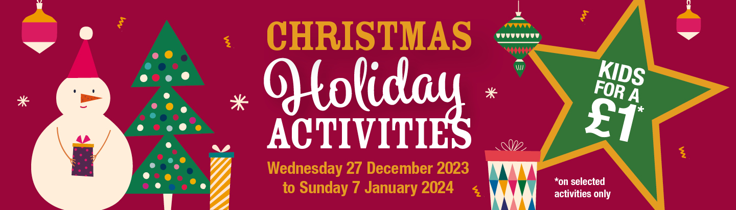 A graphic to announce the Christmas holiday activities.