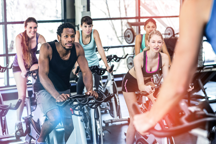 Image of a spin class.